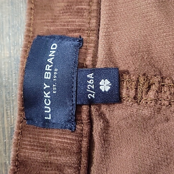 NWOT Lucky Brand Size 2 Chocolate Corduroy Trousers Flare - Picture 2 of 8